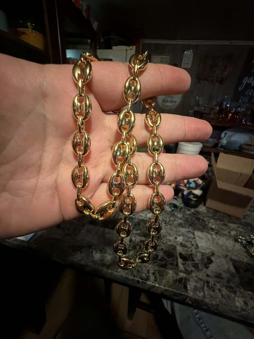 14K Yellow Gold filled Mariner Link Chain Necklace 22inch